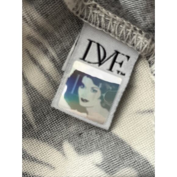 Diane Von Furstenberg Silk Knit Sheath Dress 6 Black White Palms - Runs SMALL - Picture 12 of 14